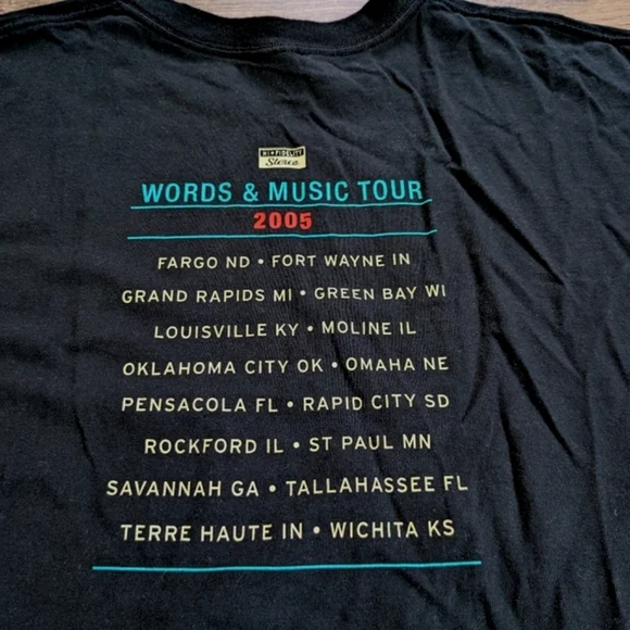 Mellencamp‎ Vintage 2005 Shirt XL Black Words & Music Tour Concert Band Tee - Picture 4 of 5